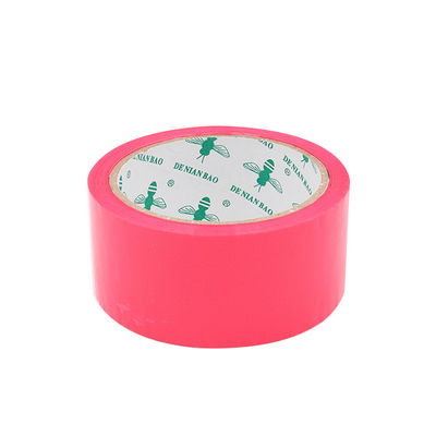 Deep Pink BOPP Paket Packing Tape Custom Self Adhesive Logo Tape Berwarna